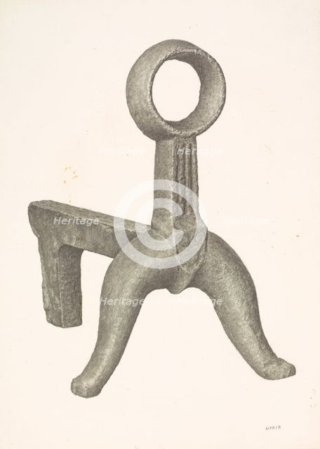 Andiron, c. 1940. Creator: Jacob Lipkin.