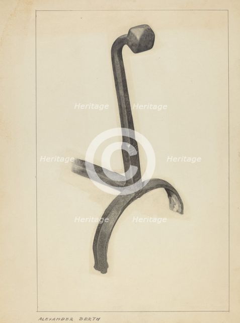 Andiron, c. 1953. Creator: Alexander Berth.