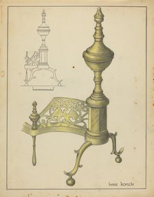 Andiron, c. 1953. Creator: Hans Korsch