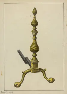 Andiron, c. 1953. Creator: Hans Korsch