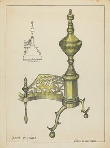 Andiron, c. 1953. Creator: Hans Korsch