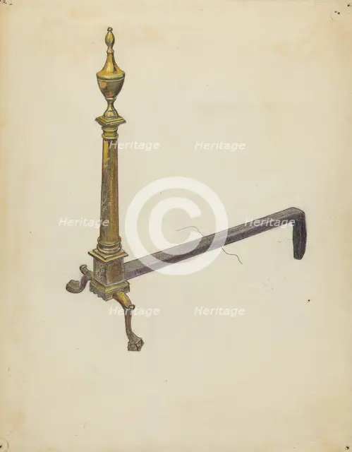 Andiron, c. 1953. Creator: Max Schwartz.