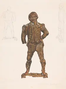 Andiron (George Washington), c. 1937. Creator: Josephine Lindley