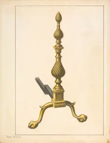 Andiron (one of pair), 1935/1942. Creator: Hans Korsch