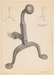 Andiron (one of pair), c. 1936. Creator: Arsen Maralian