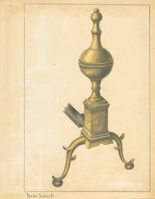 Andiron (one of pair), c. 1936. Creator: Hans Korsch