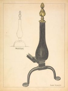 Andiron (one of pair), c. 1936. Creator: Hans Korsch