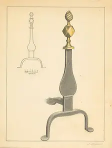 Andiron (one of pair), c. 1936. Creator: Jack Staloff