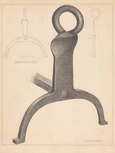 Andiron (one of pair), c. 1936. Creator: Mildred Ford