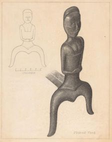 Andiron (one of pair), c. 1936. Creator: Mildred Ford