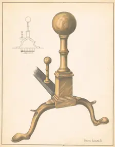 Andiron (one of pair), c. 1937. Creator: Hans Korsch