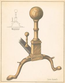 Andiron (one of pair), c. 1937. Creator: Hans Korsch