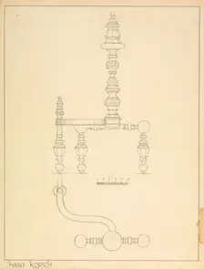 Andiron (one of pair), c. 1937. Creator: Hans Korsch