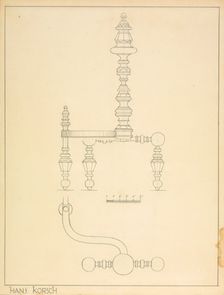 Andiron (one of pair), c. 1937. Creator: Hans Korsch