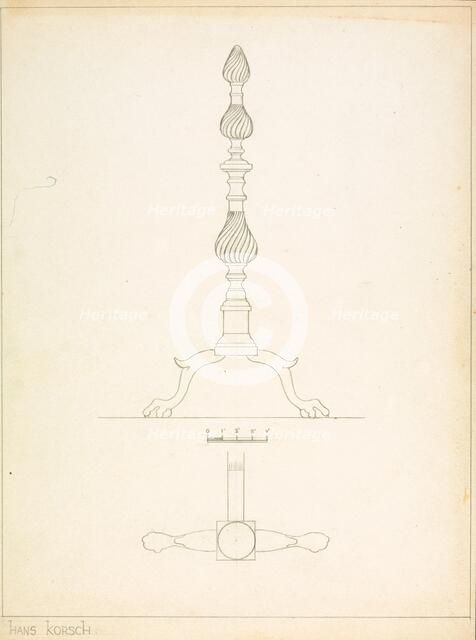 Andiron (one of pair), c. 1937. Creator: Hans Korsch.