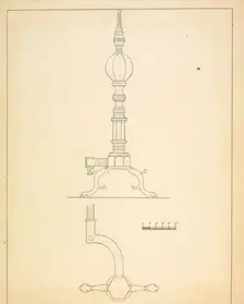 Andiron (one of pair), c. 1937. Creator: Hans Korsch