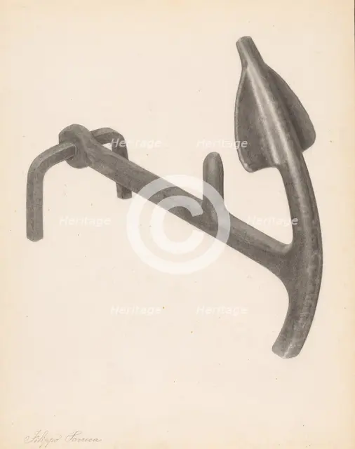 Andiron (one of pair), c. 1938. Creator: Filippo Porreca.