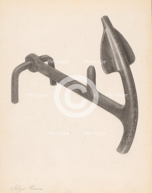 Andiron (one of pair), c. 1938. Creator: Filippo Porreca.