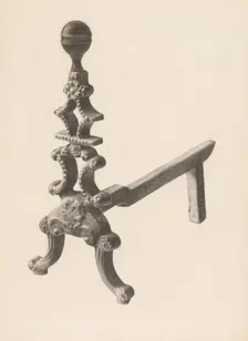 Andiron (one of pair), c. 1938. Creator: Herman Bader