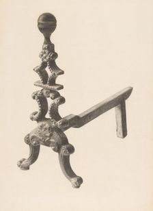 Andiron (one of pair), c. 1938. Creator: Herman Bader
