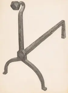 Andiron (one of pair), c. 1938. Creator: Salvatore Borrazzo