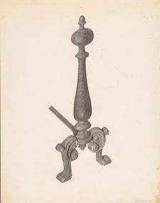 Andiron (one of pair), c. 1938. Creator: Salvatore Borrazzo