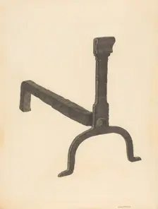 Andiron (one of pair), c. 1938. Creator: Salvatore Borrazzo