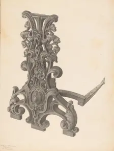 Andiron (one of pair), c. 1939. Creator: Filippo Porreca