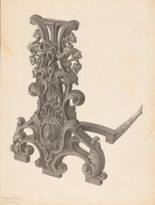 Andiron (one of pair), c. 1939. Creator: Filippo Porreca