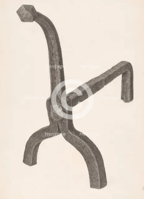 Andiron (one of pair), c. 1939. Creator: Jack Staloff.