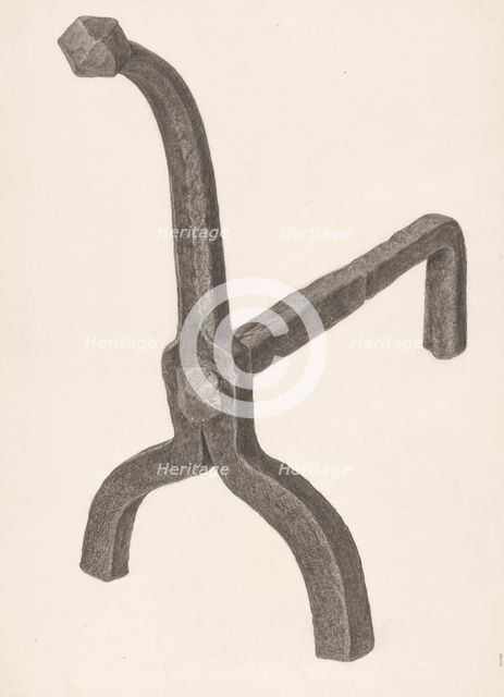 Andiron (one of pair), c. 1939. Creator: Jack Staloff.