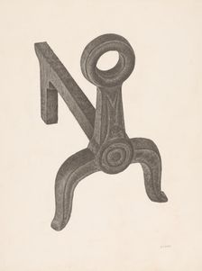 Andiron (one of pair), c. 1940. Creator: Jacob Lipkin