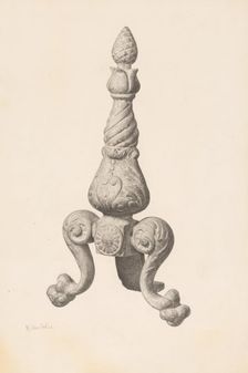Andiron (one of pair), c. 1940. Creator: Maurice Van Felix