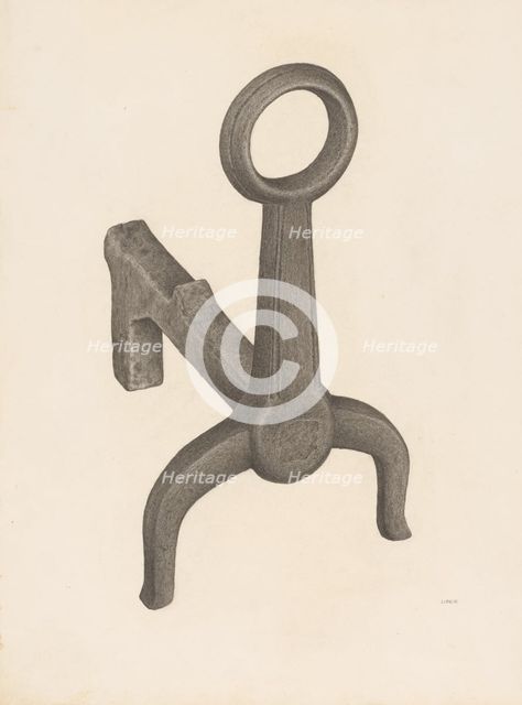Andiron (one of pair), c. 1941. Creator: Jacob Lipkin.
