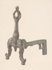 Andiron (one of pair), c. 1941. Creator: Milton Grubstein