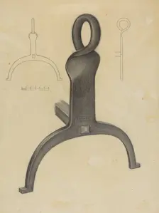 Andiron (One of Pair), c. 1953. Creator: Mildred Ford