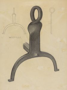 Andiron (One of Pair), c. 1953. Creator: Mildred Ford