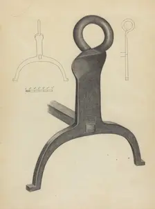Andiron (One of Pair), c. 1953. Creator: Mildred Ford