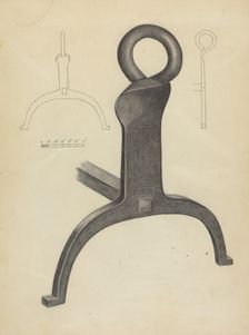 Andiron (One of Pair), c. 1953. Creator: Mildred Ford