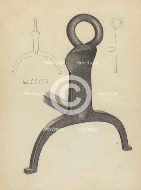 Andiron (One of Pair), c. 1953. Creator: Mildred Ford.