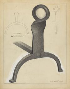 Andiron (One of Pair), c. 1953. Creator: Mildred Ford