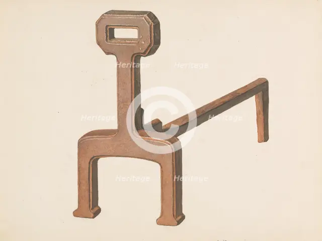 Andiron or Fire Dog, c. 1937. Creator: Carl Buergerniss.