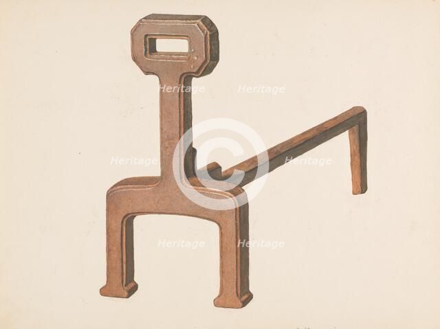 Andiron or Fire Dog, c. 1937. Creator: Carl Buergerniss.