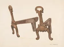 Andiron or Fire Dog, c. 1941. Creator: Paul Poffinbarger