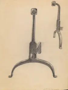 Andirons, 1935/1942. Creator: Gerald Bernhardt