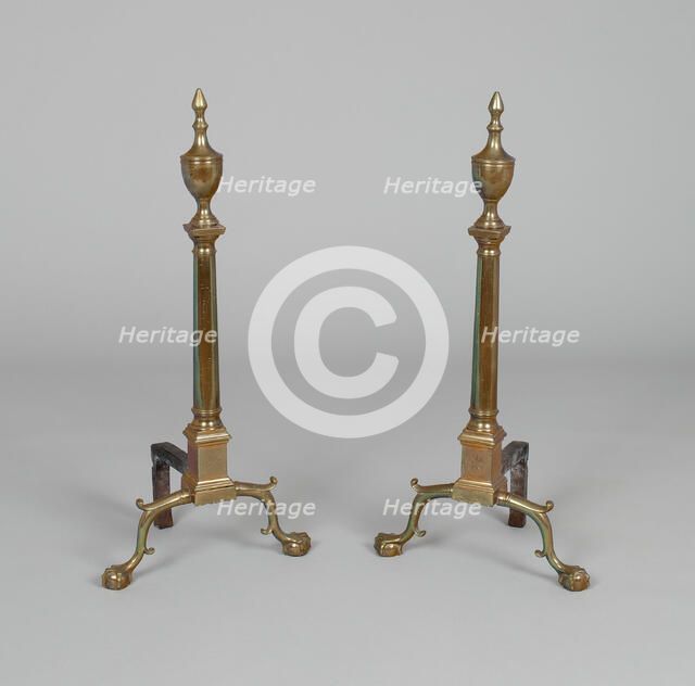 Andirons, c. 1790. Creator: Unknown.
