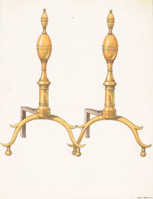 Andirons, c. 1937. Creator: Dana Bartlett