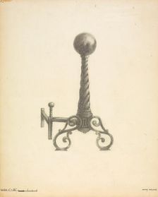 Andirons, c. 1937. Creator: Henry Meyers
