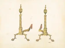 Andirons, c. 1938. Creator: Ray Price