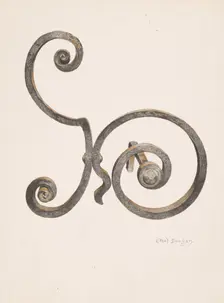 Andirons, c. 1939. Creator: Ethel Dougan